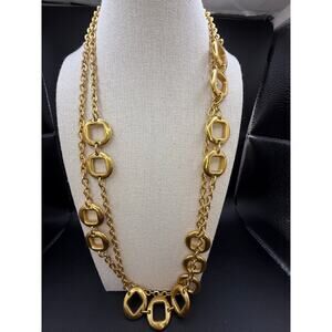 Crown Trifari 48 inch long Gold Tone Links and Chain.